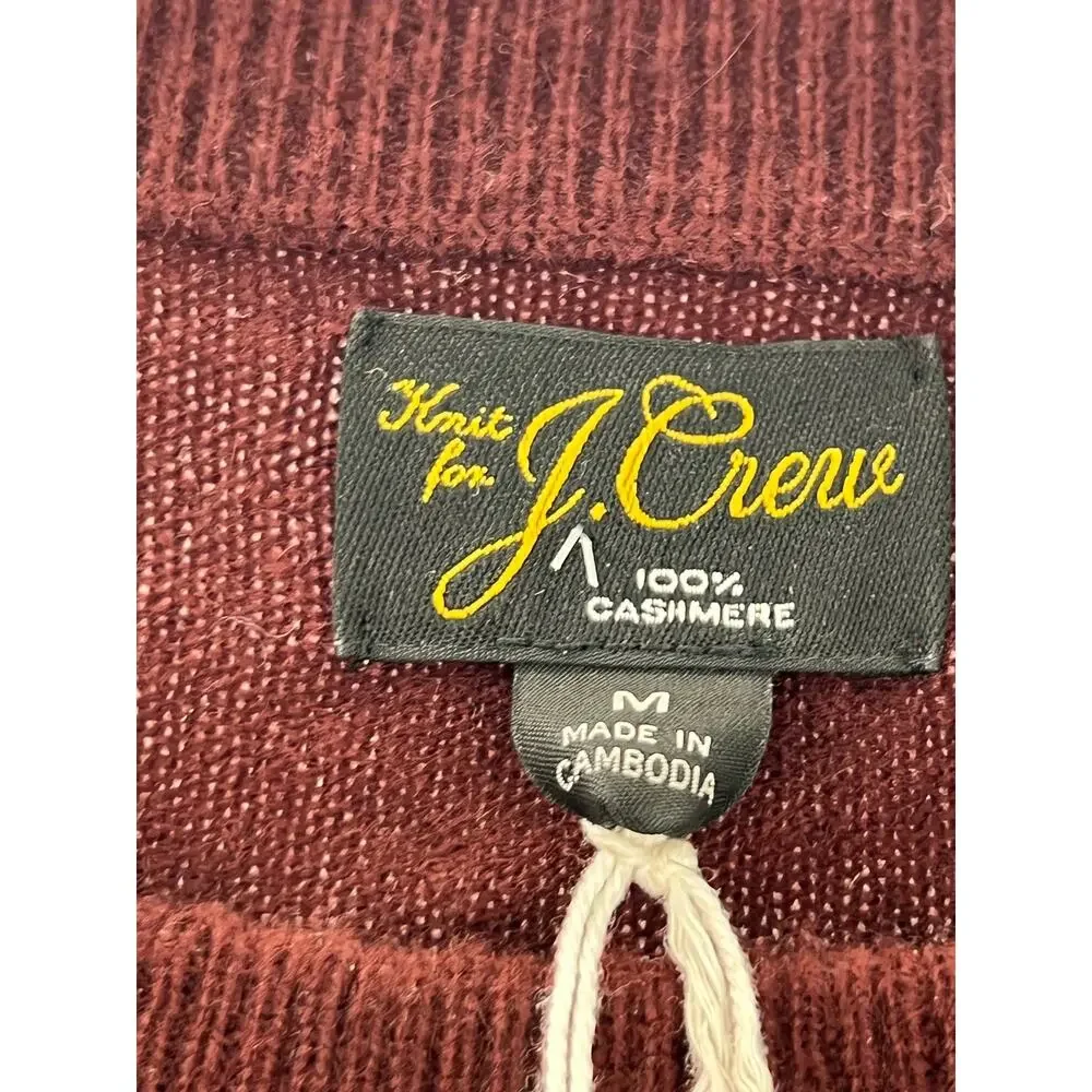 J. Crew Men's Cashmere Crewneck Sweater Heather Roasted Coffee Size Medium NWT